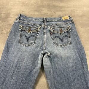 Levis Jeans Womens 10 31x30 Blue 515 Bootcut‎ Mid Rise Flap Pocket Rhinestone